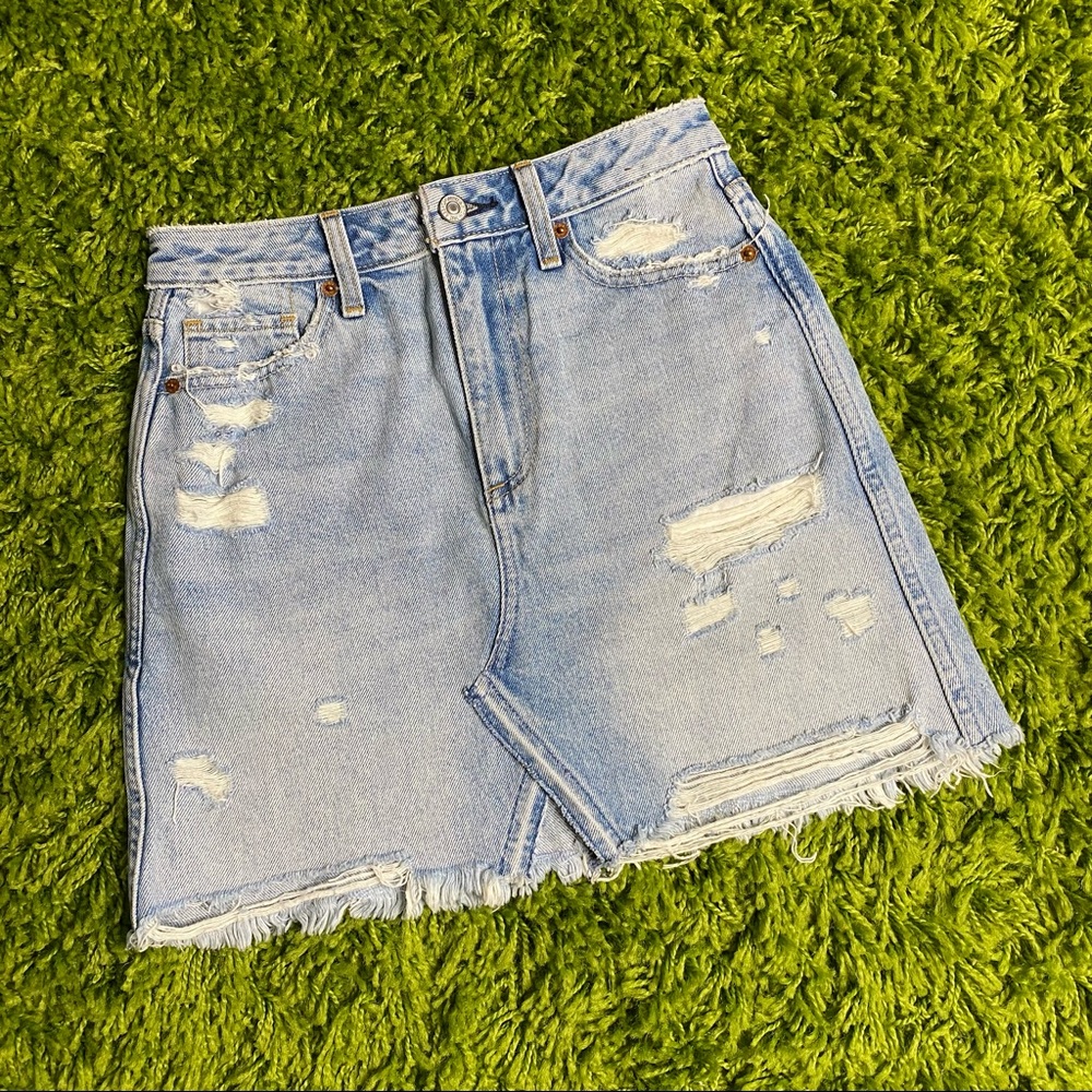 Light Denim Wash Miniskirt
